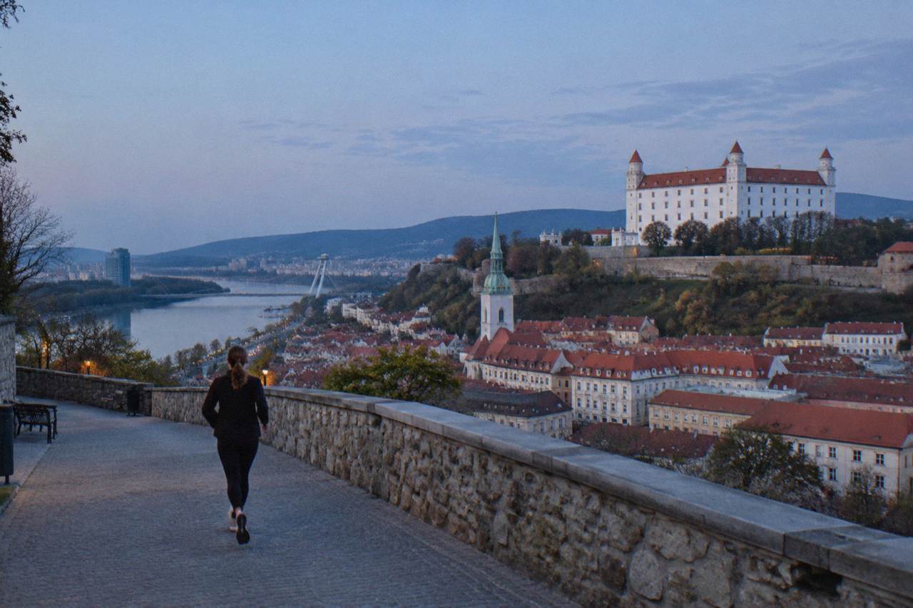 Bratislava Castle standing above the city skyline on a clear day