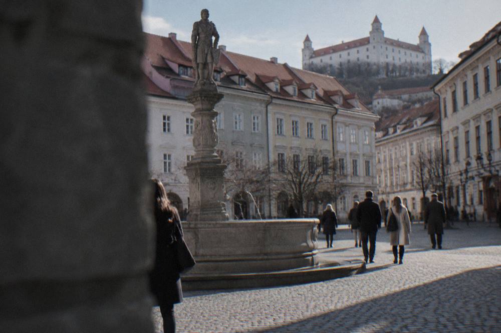 Main Square at dusk, Bratislava