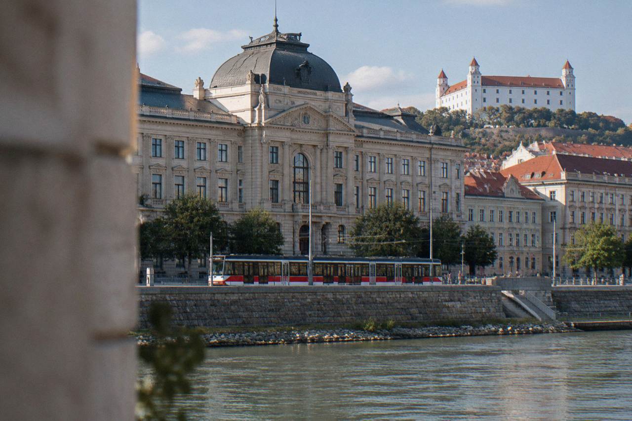 Museum building on a wet day, Bratislava